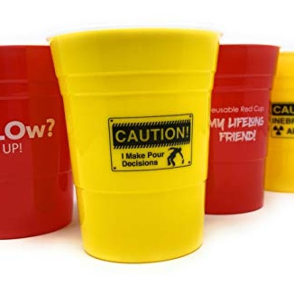 Funny Sayings Reusable Insulated Party Cups-4 pack - Picture 1 of 5